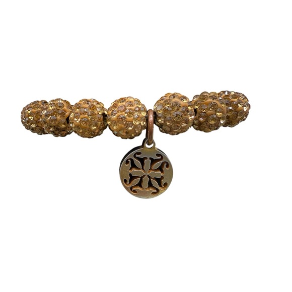 Rustic Cuff Gold Beaded Bracelet - Picture 1 of 1
